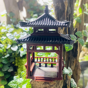 Model kineske arhitekture za mikropejzaž s kvadratnim paviljonom, plastika, 3D ispis