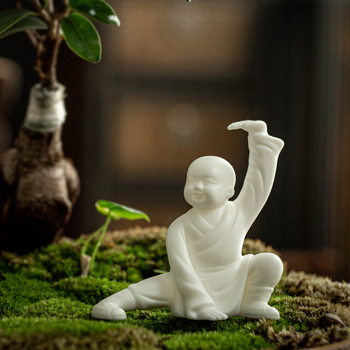 Mad Monkey keramička bonsai figurica – ručno izrađena skulptura mnicha za ukrašavanje biljaka