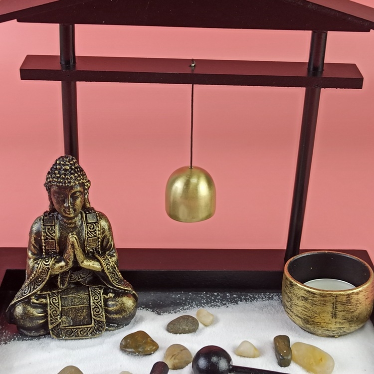 Budina statua, ukras kineskog stila, mikro krajolik od smole za zen dekor, sintetička smola; proces smole