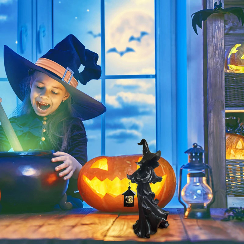Halloween fenjer od smole – ukras za vrt, mini krajolik (Material: synthetic resin; Brand: Jogo; Category: Resin crafts; Style: Idyllic; Material type: Plastic, resin)