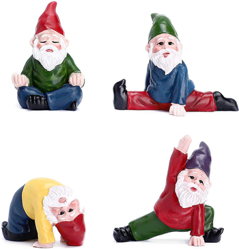 Set vrtnih ukrasnih figura - elf i patuljak - ručno izrađene figure od smole, pastoralni stil, kartonska ambalaža