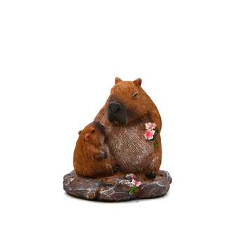 Rachista kapibara resin statue – ukras za dvorišne vrtove i mikro pejzaž – životinjska figura