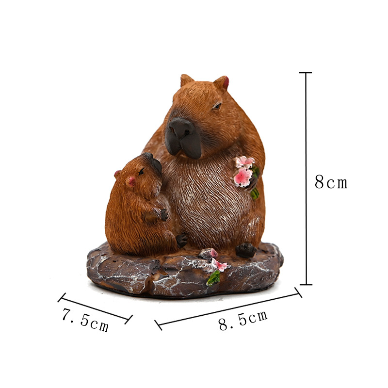 Rachista kapibara resin statue – ukras za dvorišne vrtove i mikro pejzaž – životinjska figura