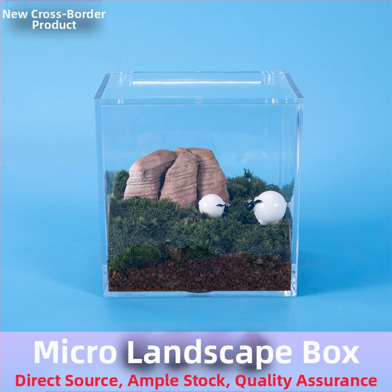 Akrila pudelīte ar mikro ainavu no sūnas — galda dekors DIY, dāvana no Hi Woof Meow