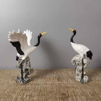Mali bijeli ždral ukras za bonsai krajolik – Zen dekor, kineski stil, materijal: sintetička smola