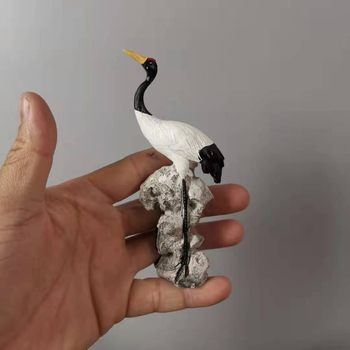 Mali bijeli ždral ukras za bonsai krajolik – Zen dekor, kineski stil, materijal: sintetička smola