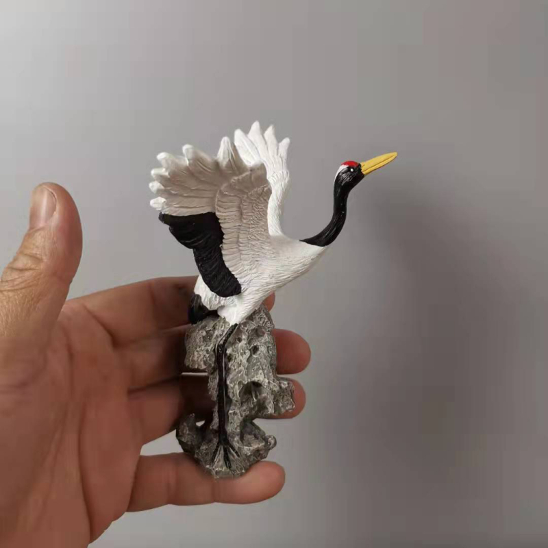 Mali bijeli ždral ukras za bonsai krajolik – Zen dekor, kineski stil, materijal: sintetička smola