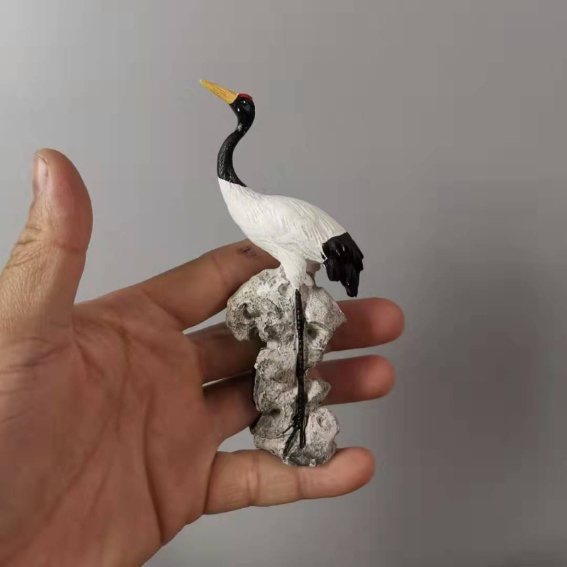 Mali bijeli ždral ukras za bonsai krajolik – Zen dekor, kineski stil, materijal: sintetička smola