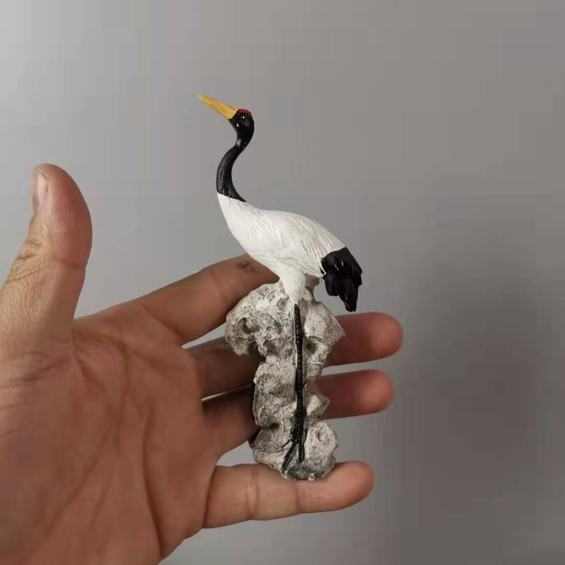 Mali bijeli ždral ukras za bonsai krajolik – Zen dekor, kineski stil, materijal: sintetička smola