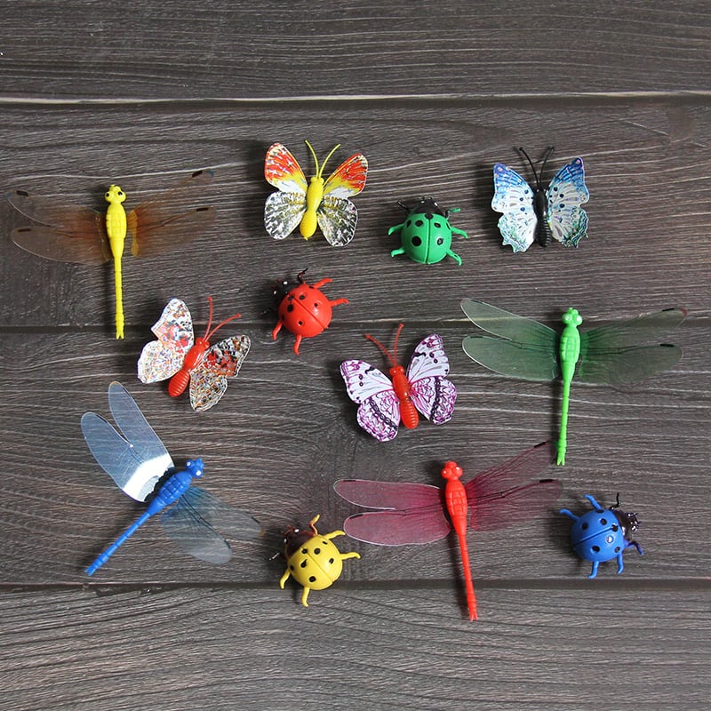 Set od 12 realističnih leptira i dragonflies – magnetski ukras za hladnjak