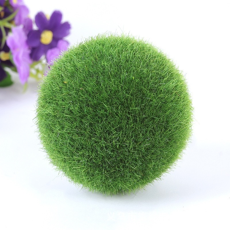 Bilă de mușchi din spumă, flocking electrostatic, stil polygonal, personalizare disponibilă, ambalaj OPP — decor pentru peisaje de grădină