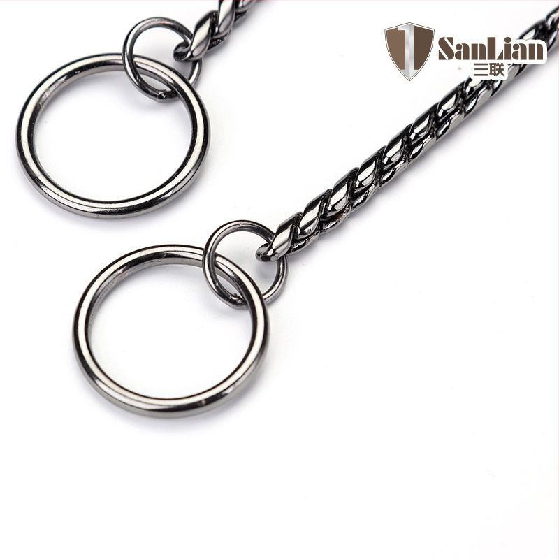 Lu Chong meďný obojok pre psa s hadím reťazom a P reťazou, odolný voči hrdzi, rozširovateľný, univerzálny pre psov a mačky, balenie 100 kusov