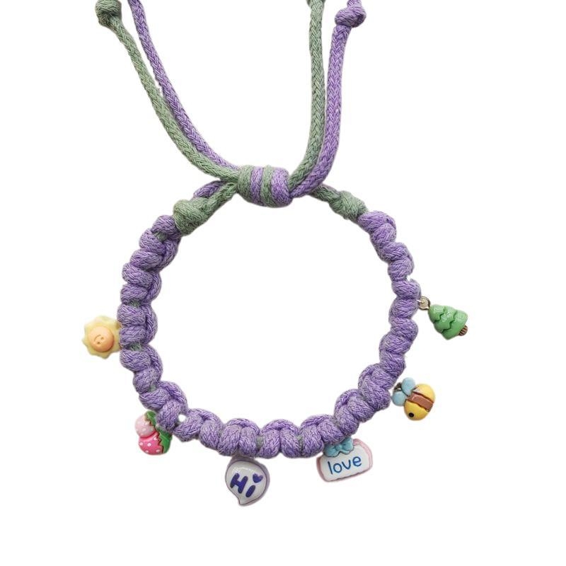 Macska gallér méhecske medállal, kézzel kötött angora anyagból, állítható