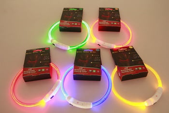 USB-töltésű LED kutyanyakörv – monokróm minta, műanyag, márka Shining