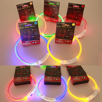 USB-töltésű LED kutyanyakörv – monokróm minta, műanyag, márka Shining