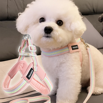 Dýchajúci postroj v vestovom štýle so vodítkom pre malé a stredné psy, Oxford látka, značka Step on cute.