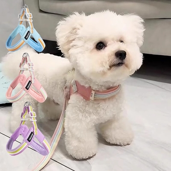 Dýchajúci postroj v vestovom štýle so vodítkom pre malé a stredné psy, Oxford látka, značka Step on cute.
