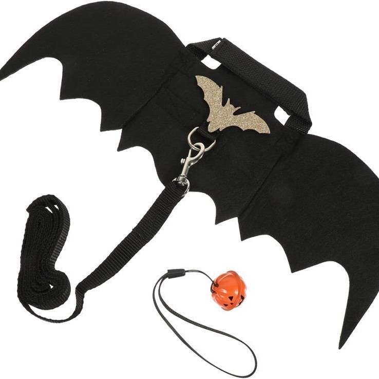 Aripi de lilieci pentru animale de companie – model solid cu paiete; material: lână/felt; stil: Halloween