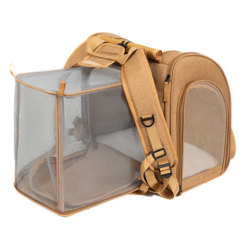 Разширяема котешка раница и преносим носач за домашни любимци, сгъваема, с голям капацитет до 8 кг, 600D Oxford плат, найлонова мрежа, стоманена рамка и пухкава подложка.