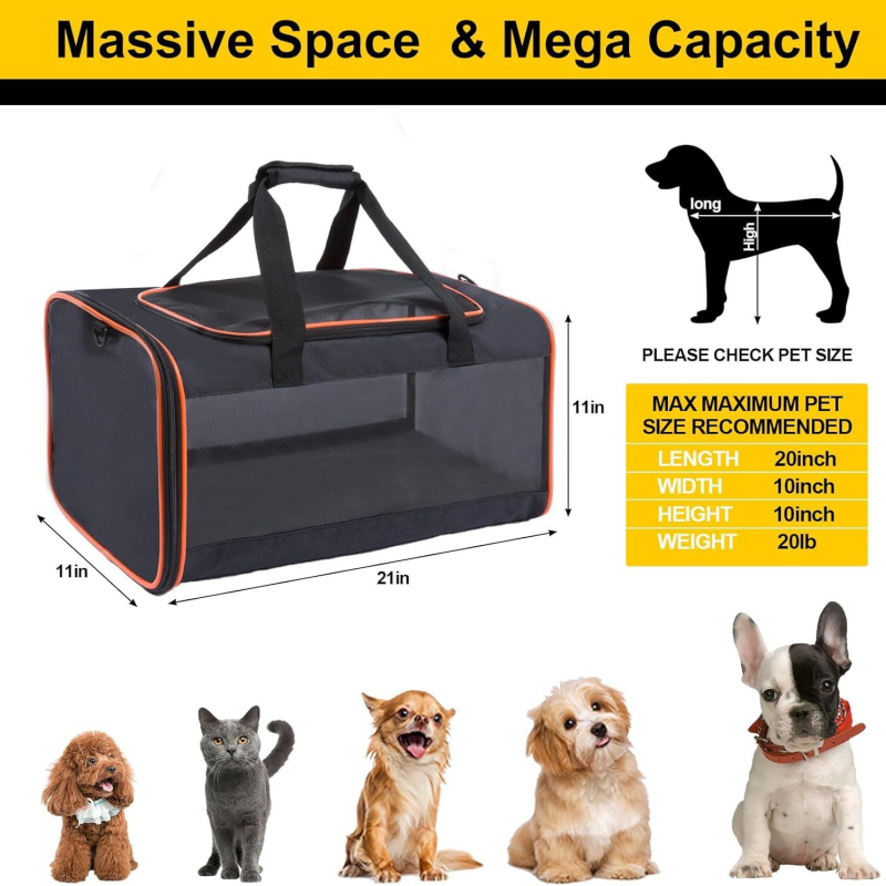Autóba tervezett háziállat-táska, nagy kapacitású, hordozható macska- és kiskutyatartó, multifunkcionális váll- és crossbody táska