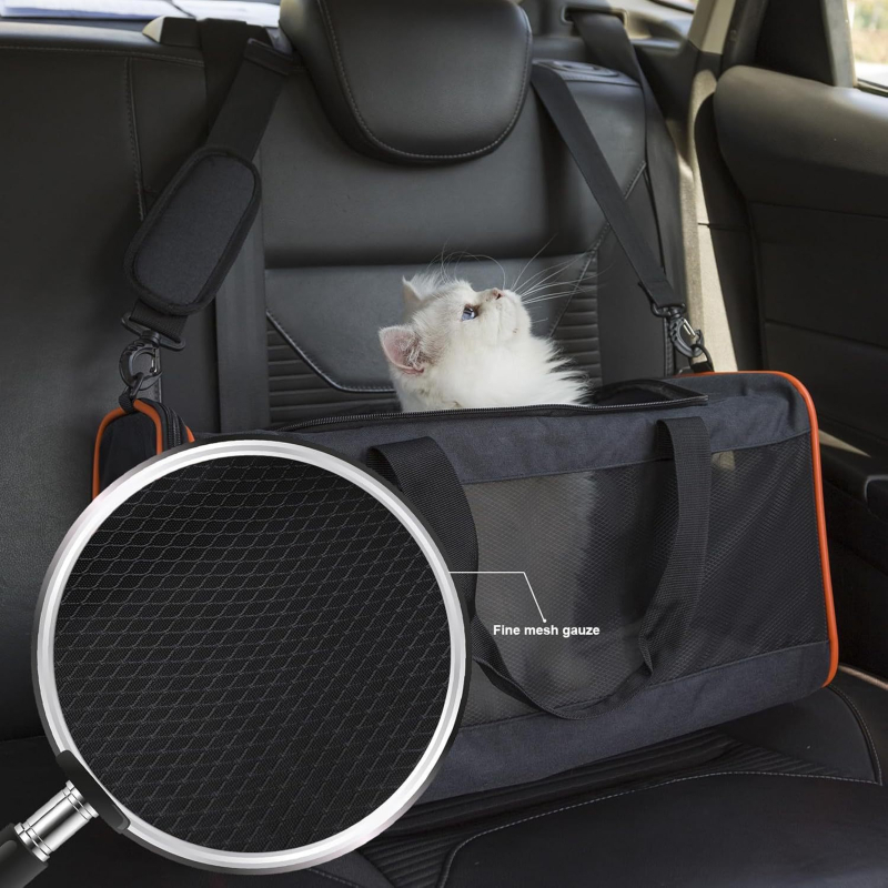 Autóba tervezett háziállat-táska, nagy kapacitású, hordozható macska- és kiskutyatartó, multifunkcionális váll- és crossbody táska