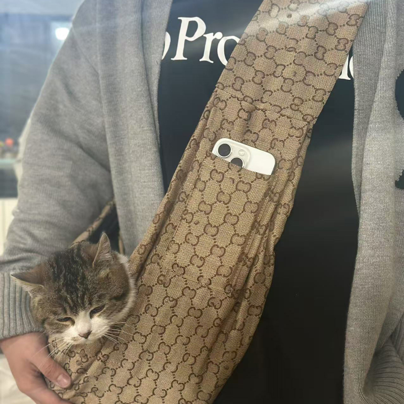 Geantă de purtat pentru animale de companie – pânză, brand ironbaby, capacitate 500, cu două fețe, model cu litere