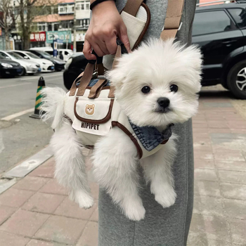 Légáteresztő kutya crossbody hátizsák kézi fogantyúval