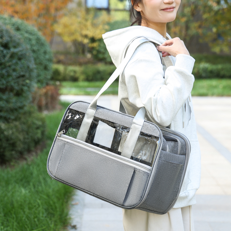 Портативна чанта за домашни любимци с презрамка и голям обем (Материал: Oxford; Капацитет: 50; Марка: Hanfeng; Твърдост: Средна до мека)