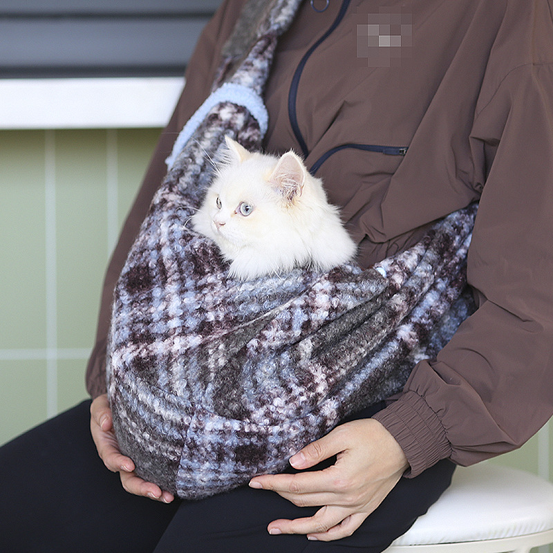 Τσάντα μεταφοράς για κατοικίδια με ιμάντα, ύφασμα σε κορεατικό στυλ (Χωρητικότητα: 15; Υλικό: Πολυεστέρας; Μοτίβο: Ρίγες; Σκληρότητα: Μαλακή)