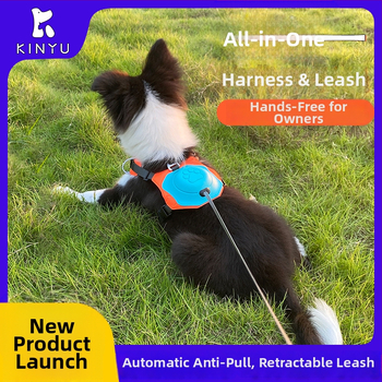 KINYU integrált kutyahám automata behúzható pórázzal, bővíthető, licenszelhető magáncímkével, 30 db/doboz