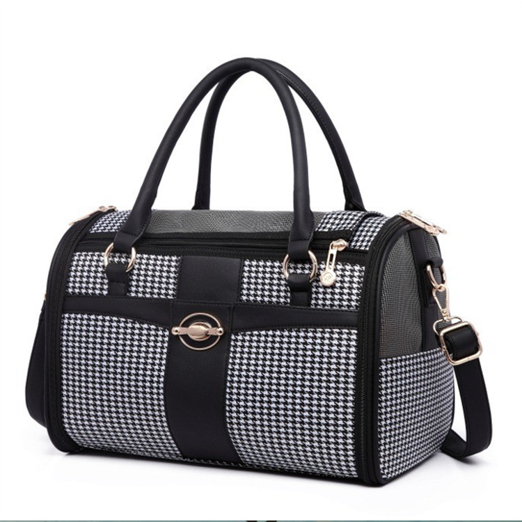 Torba za nošenje kućnih ljubimaca za mačke i male pse — poliester, uzorak Houndstooth, srednja čvrstoća, kapacitet 0,5–4 kg, brenda Royal Want