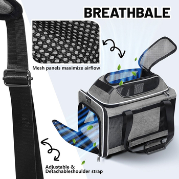 Autóba szerelhető táska háziállatok számára, hordozható, macska és kistestű kutyák számára, acélváz, nylonháló és báránygyapjú párna