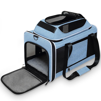 Autóba szerelhető táska háziállatok számára, hordozható, macska és kistestű kutyák számára, acélváz, nylonháló és báránygyapjú párna