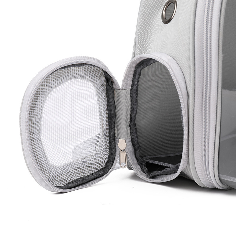 Átlátszó macska szállító hátizsák, hordozható PVC anyag, Hebei eredet, panorámás dizájn, közepes keménység