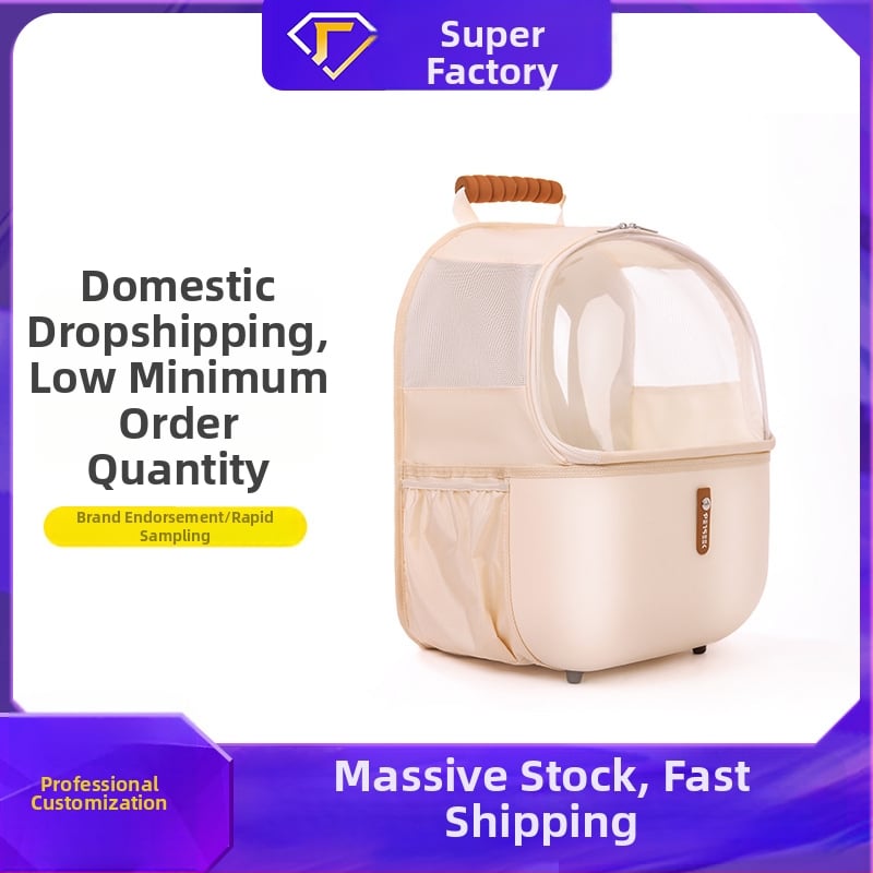 Űrkapu formájú háziállat hátizsák macskák és kutyák számára, nagy kapacitású, ABS anyagú, hordozható