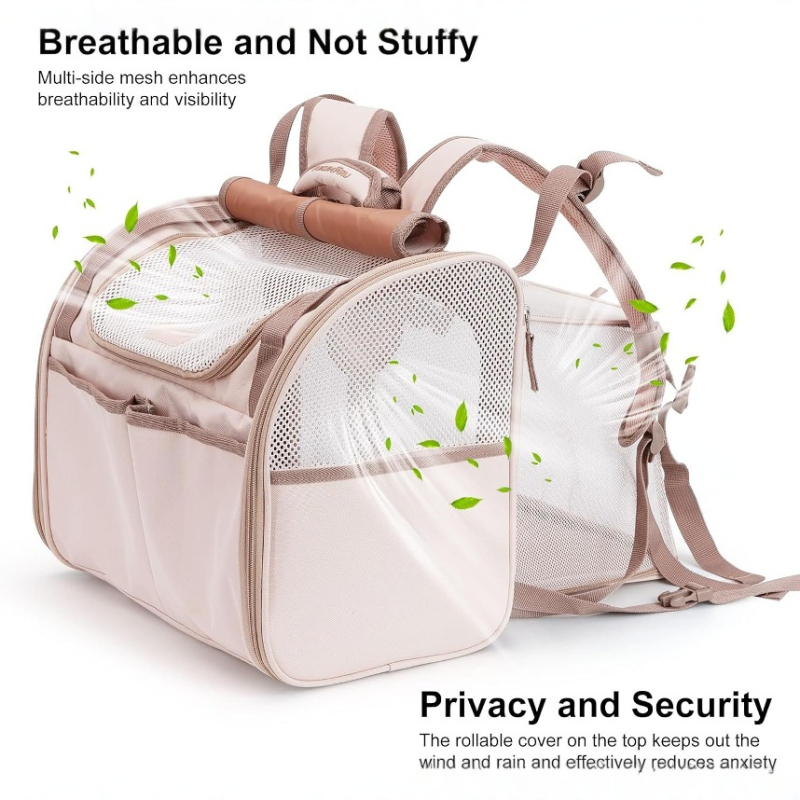 Macska hátizsák, Oxford anyag, közepes kapacitás, egyszínű minta, közepes–puha keménység