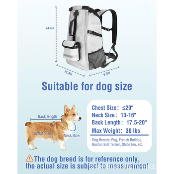 Rucsac pentru animale de companie pentru călătorii, material Oxford, capacitate 1, model monocrom