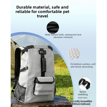 Rucsac pentru animale de companie pentru călătorii, material Oxford, capacitate 1, model monocrom