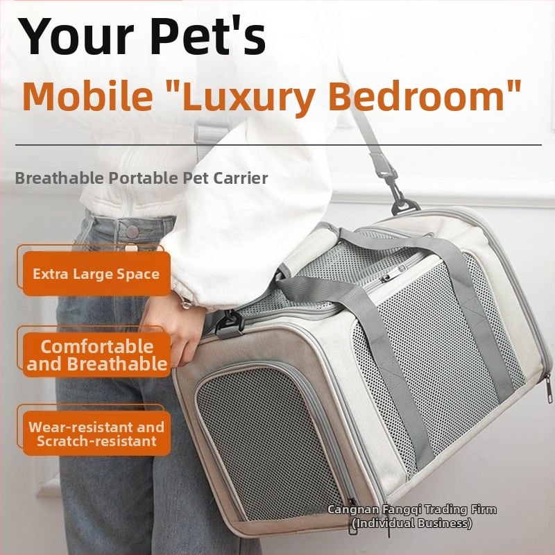 Macska- és kisállat-táska – hordozható, összecsukható, lélegző (Anyag: textil; Márka: Fangqi chain; Mintázat: egyszínű; Keménység: közepes)