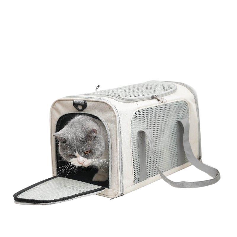 Macska- és kisállat-táska – hordozható, összecsukható, lélegző (Anyag: textil; Márka: Fangqi chain; Mintázat: egyszínű; Keménység: közepes)