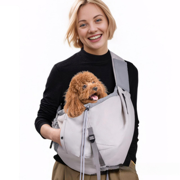 Geantă pliabilă pentru animale de companie, rucsac crossbody pentru pisici și câini mici, poliester, capacitate până la 7,5 kg