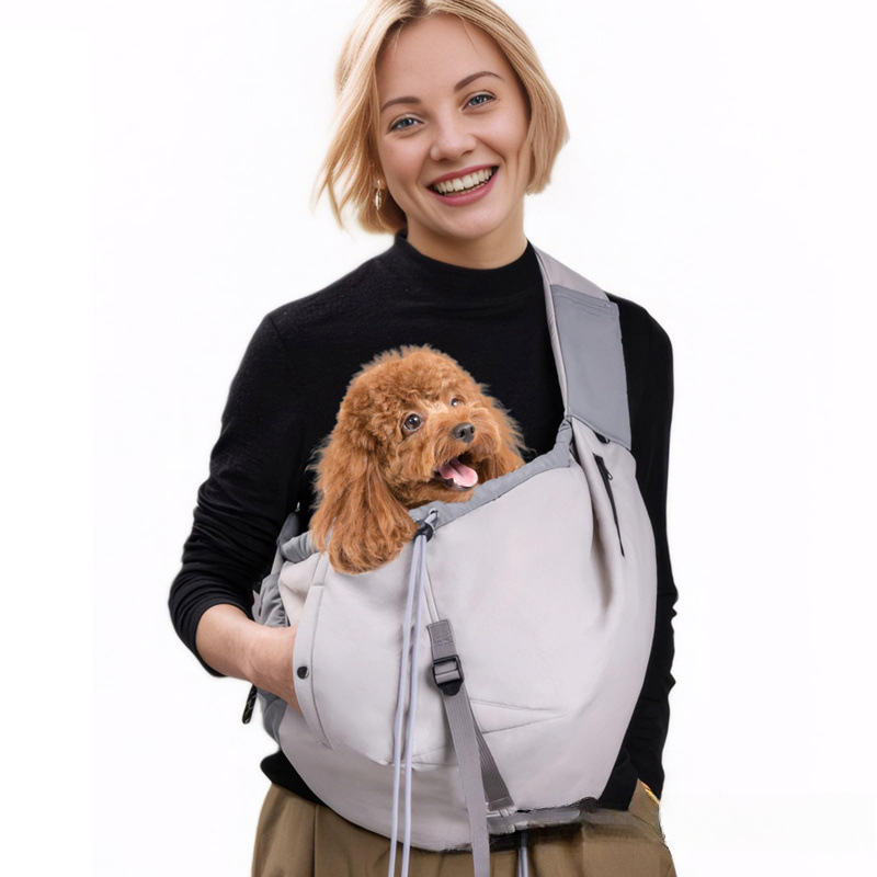 Geantă pliabilă pentru animale de companie, rucsac crossbody pentru pisici și câini mici, poliester, capacitate până la 7,5 kg