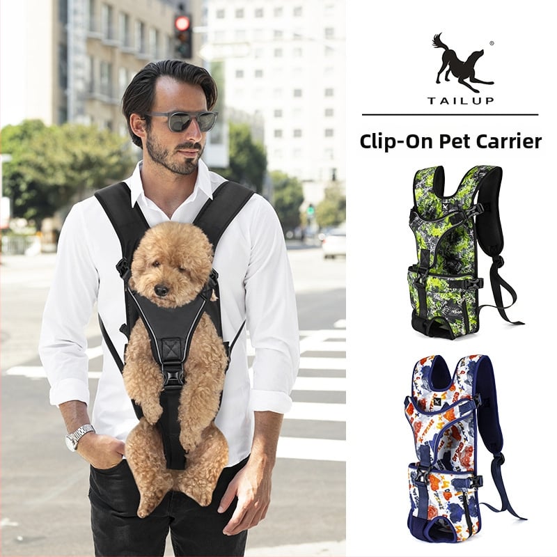 TAILUP Geantă pentru piept pentru animale de companie cu cataramă — Rucsac reglabil pentru câini, imprimeu camuflaj, țesătură Oxford