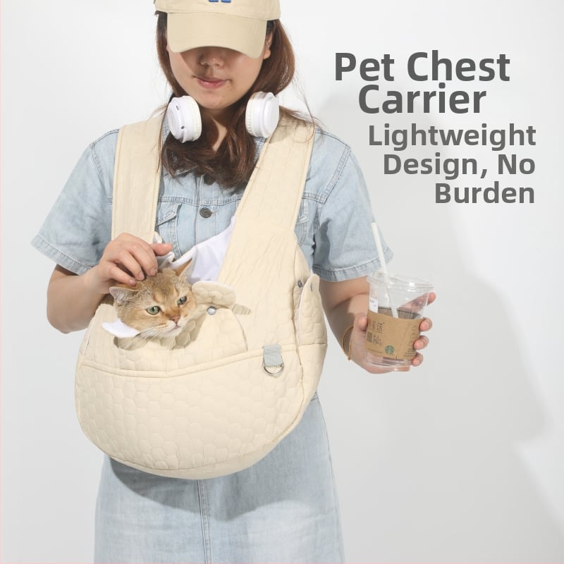 Macska- és kutyabarát hátizsák — hordozható utazási táska, mellkasi pánttal, poliészter anyag