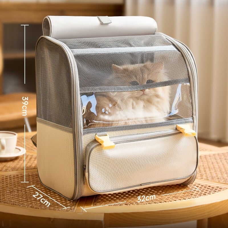 Macska kiránduló hátizsák, légáteresztő és összecsukható, 8 kg kapacitás, Oxford anyag