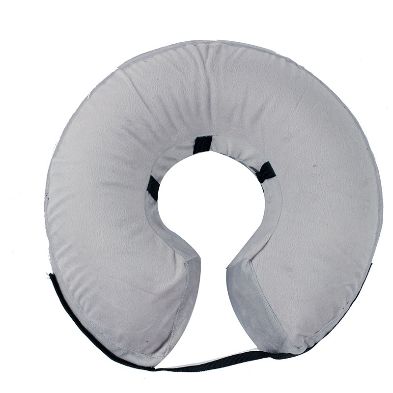 Felfújható kutyanyakörv PVC és flanel anyagból, levehető és mosható, monokróm mintázat, japán/koreai stílus