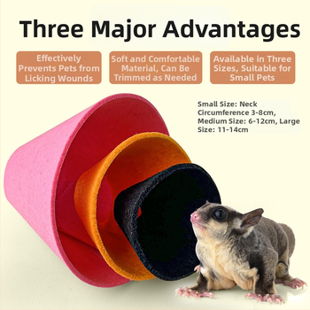 Anti-bites Elizabetha apkakle mazajiem mājdzīvniekiem — Sugar Gliders, hamsters, vāveres un citas — Korejas velūrs