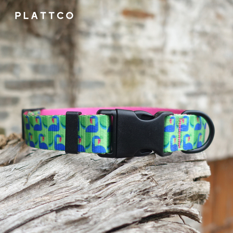 Kutyanyakörv virágmintával, műnylon anyag, Dancing Peacock, modell PDC314, PLATTCO