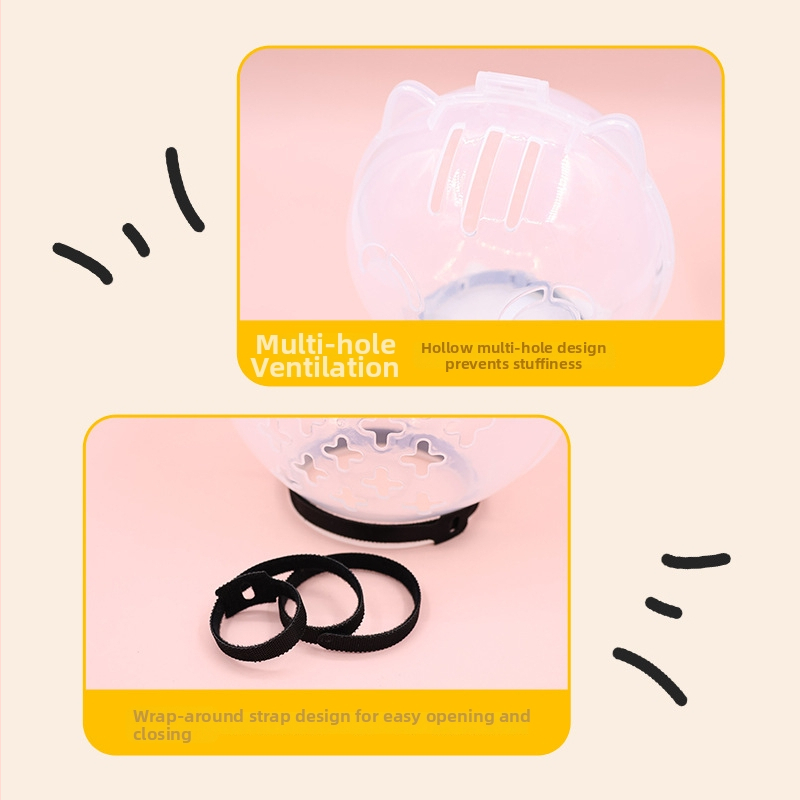 Coif de protecție pentru pisici cu guler sferic – anti-lins, anti-mușcare, anti-zgârieturi, pălărie spațială Elizabethană (Cod: Ycl; Material: Plastic; Importat: Nu)