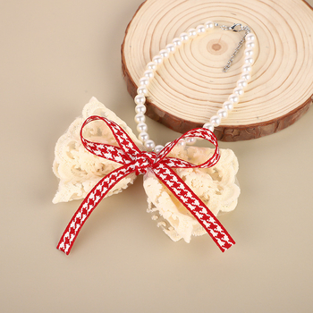 Κολάρο κατοικίδιων με δαντέλα για γάτες και σκύλους, φιογκάκι, οργάνζα, στυλ πριγκίπισσας, κατάλληλο για γάμους και εορτές